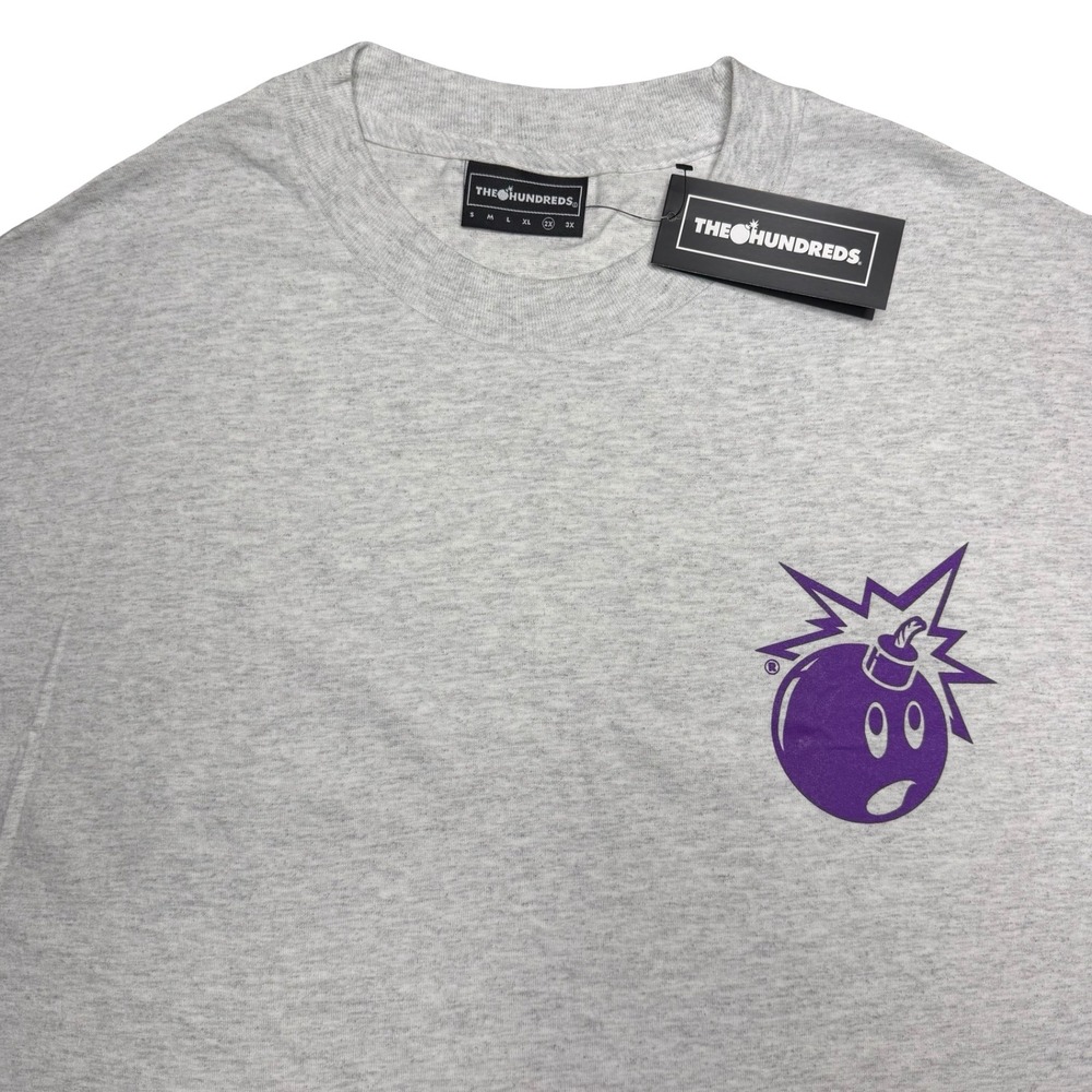 The Hundreds -‎ Adam bomb logo gray and purple shirt